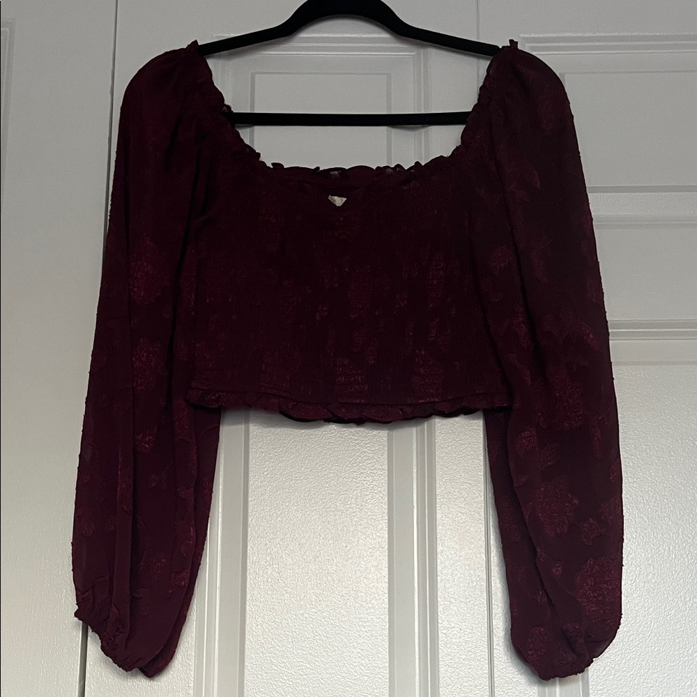 Altar'd State Deep Red Cropped Blouse